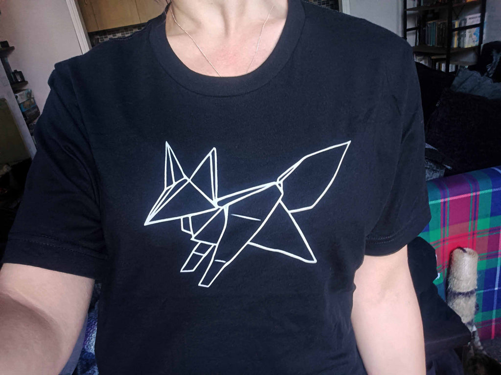 Origami Fox - Folded Ferality - Paper Kitsune  - Men's T-shirt