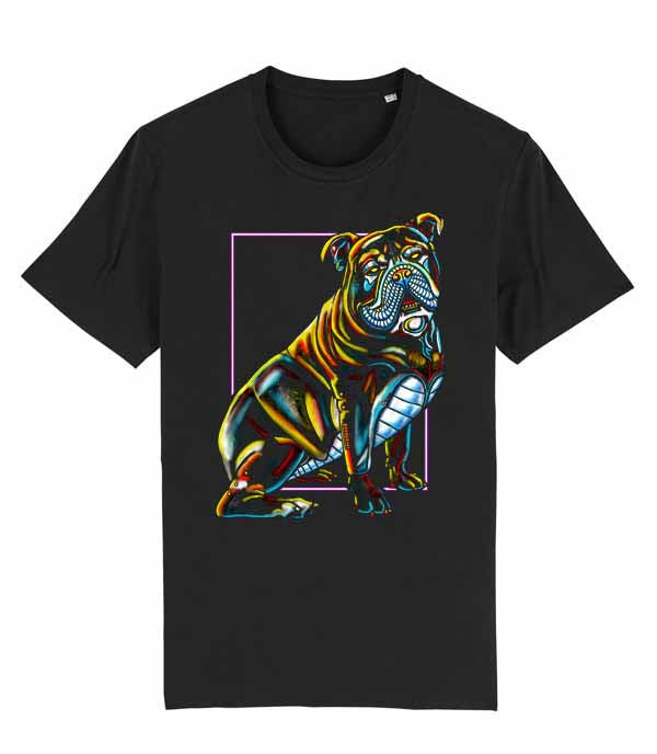 Neon Bulldog - Cyber Pug - Men's T-shirt
