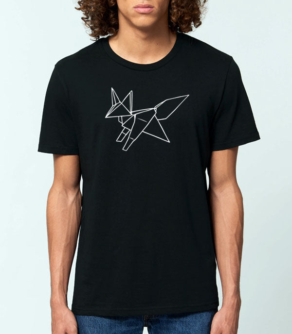 Origami Fox - Folded Ferality - Paper Kitsune  - Men's T-shirt
