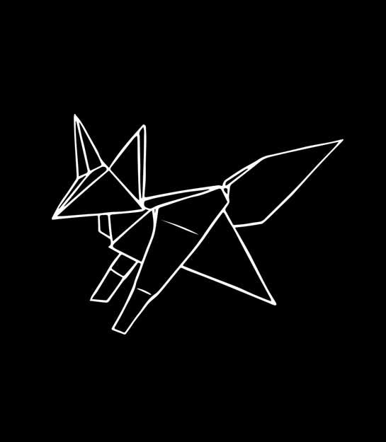Origami Fox - Folded Ferality - Paper Kitsune  - Men's T-shirt